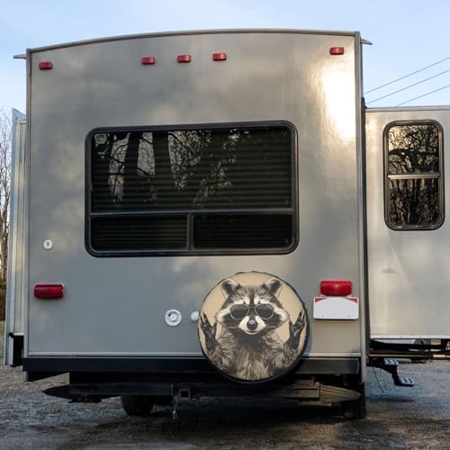 Delerain Funny Raccoon Spare Tire Cover Wheel Protectors Sun Protector - Image 6