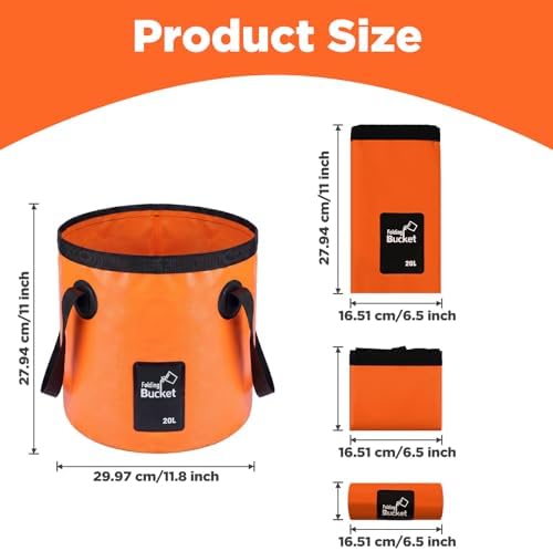 4 Pcs Collapsible Bucket with Handle 5 Gallon Foldable Water Container Folding - Image 2