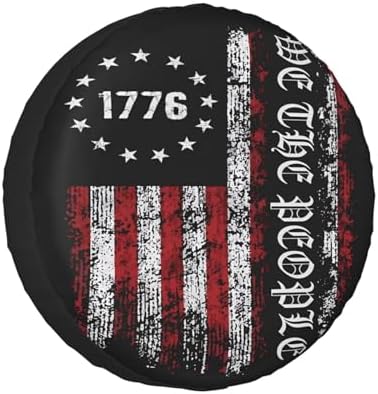 Vintage America American Flag Weatherproof Spare Tire Cover by Unknown