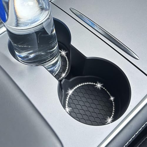 NBTEPEM 2pcs Bling Car Cup Holder Coaster, 2.75 inch Anti-Slip Shockproof - Image 3