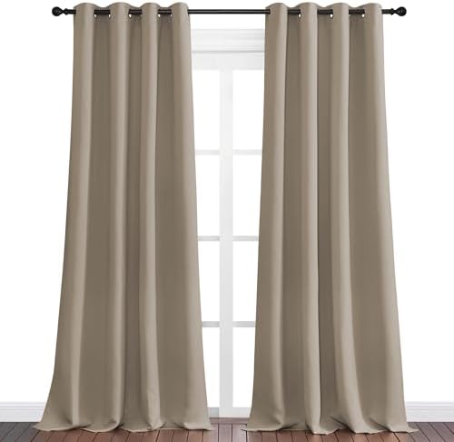 NICETOWN Taupe Blackout Curtains 102" Long, 2 Pieces - Image 2