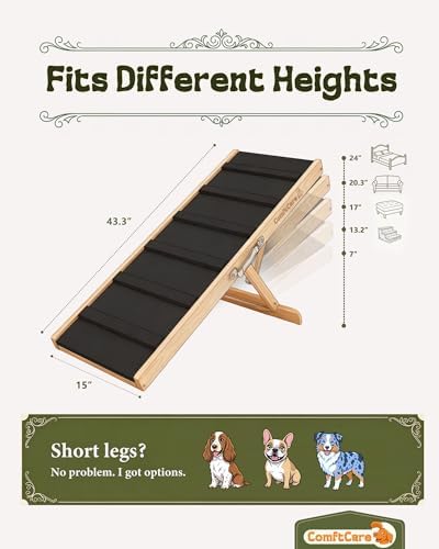 Dog Ramp for Bed, Height Adjustable Non-Slip Ramp for Medium Dogs - Image 5