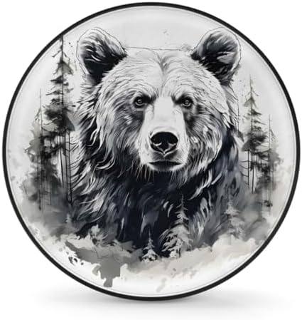Rv Spare Tire Cover Wheel Mountain Bear Gray Tire Covers Wheel Protectors by FengQuGou
