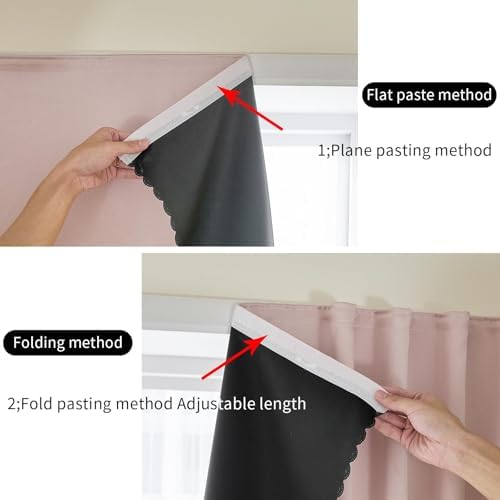 AJAZZ 100% Blackout Stick Curtain Portable Black Out Curtains Adhesive Curtains - Image 5