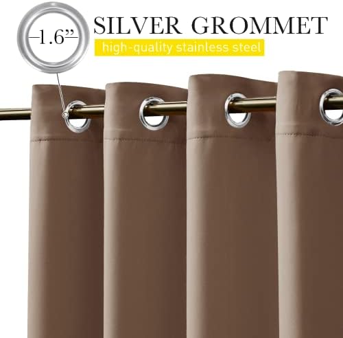 NICETOWN Outdoor Curtains for Patio Waterproof & Windproof W100xL108 Tan - Image 4