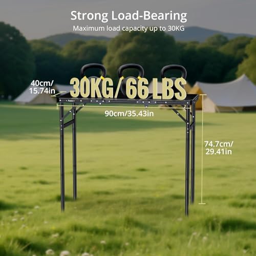 Anbte 3ft Tri-fold Grill Table, 3 Adjustable Heights Max 29.5" - Image 3