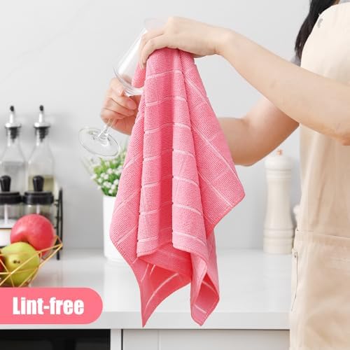 Homaxy Microfiber Kitchen Towels and Dishcloths Sets, 12 Pack - Image 4