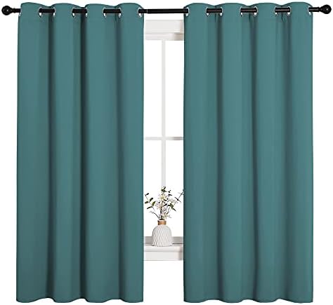 NICETOWN Bedroom Blackout Curtain Panels, 1 Pair, 55 by 68-inch, Sea Teal - Image 2