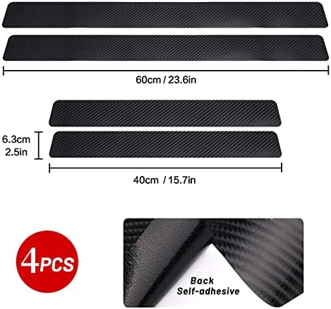4PCS Car Door Sill Protector 3D Carbon Fiber - Image 3