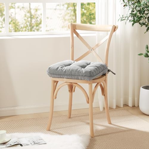 Love's cabin Memory Foam Chair Cushions Set of 4, 15.5 Inch, Light Grey - Image 7