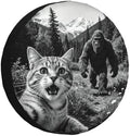 Cat Selfie with Bigfoot Spare Tire Cover Waterproof Wheel Cover 16 Inch by Unknown