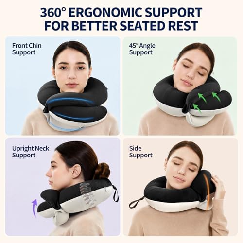 BUYUE Travel Neck Pillows for Airplanes, Memory Foam 360° Head Support Sleep - Image 2