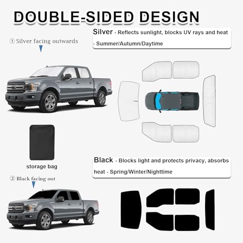 KMF 6pcs Thicken Full Window Sun Shades - Image 5