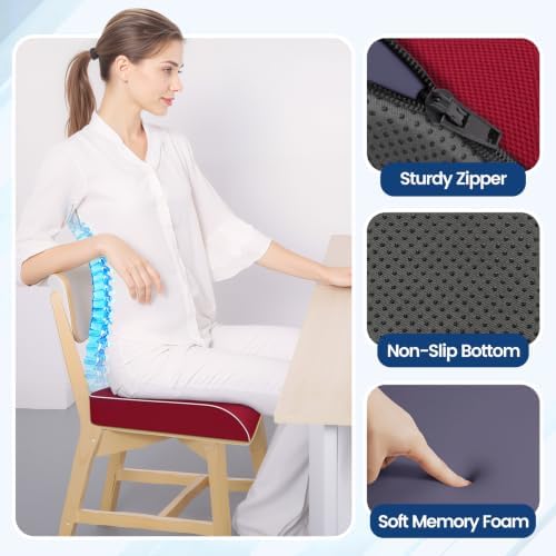 SweetSlubr Seat Cushion, Chair Pad, Memory Foam Tailbone Pain Relief - Image 7
