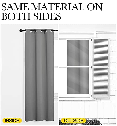 NICETOWN Silver Grey Room Darkening Curtain Panels 86" Long - Image 6