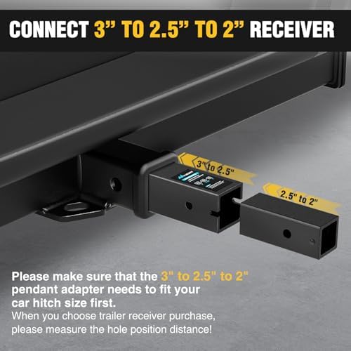 Nilight Trailer Hitch Adapter Reducer Extender Converter Sleeve Set | 3 to - Image 4