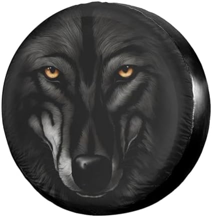 Delerain Black 3D Wolf Spare Tire Cover Wheel Protectors Sun Protector by Delerain