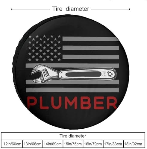 Generic Plumber Plumbing American Flag Tire Covers, Dust-Proof Weatherproof - Image 3