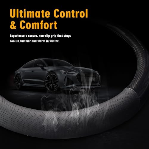 KAFEEK 16 inch Classic Carbon Fiber Steering Wheel Cover - Image 3