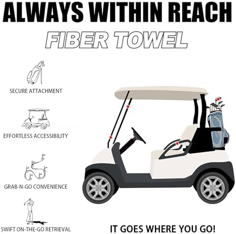Small Magnetic Golf Towel with Clip, Microfiber Waffle Design - Image 4