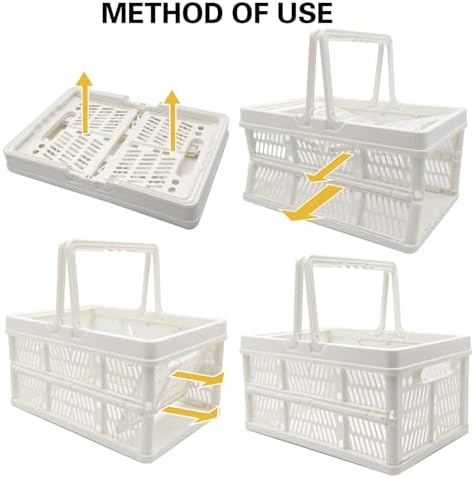 ZHJINGYU crates for storage, plastic baskets for organizing, collapsible - Image 4