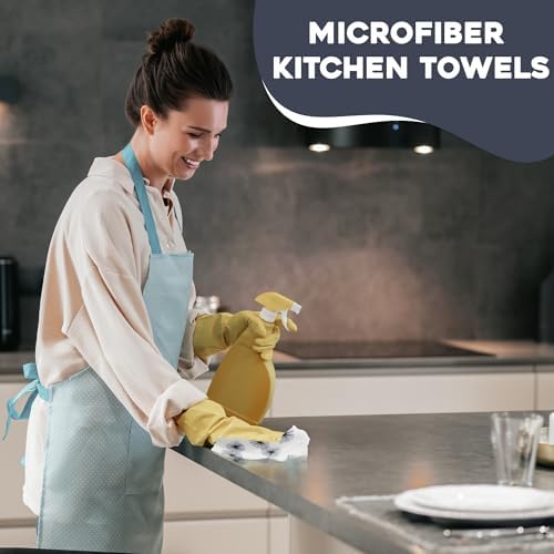 Wildflowers Microfiber Kitchen Towels | Pink & Blue Color Pattern| Waffle - Image 5