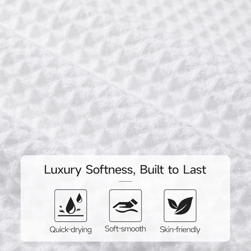 REDKISS Soft 8 Piece Waffle Towel Set, Microfiber, Lighter Weight, Quick Dry - Image 3