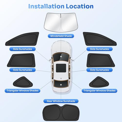 Canvcle Window Shades for 2015-2019 Subaru Outback Accessories Windshield Sun - Image 5