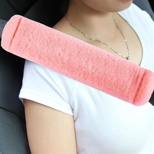 Amooca 2-Pack Soft Furry Universal Seatbelt Cover Car Shoulder Pad by Amooca