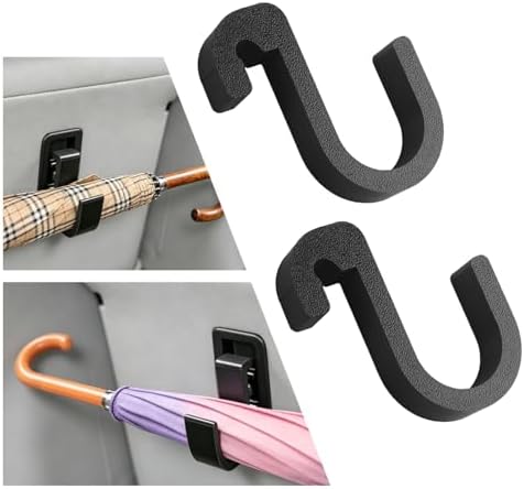 2PCS Double Car Umbrella Hook, No Drilling Car Umbrella Holder Stable Placement by VKQTS