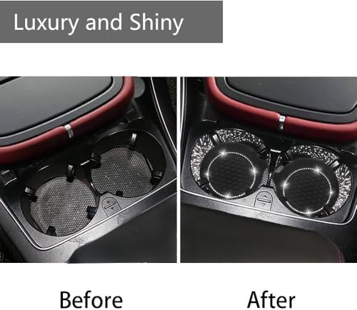 NBTEPEM 2pcs Bling Car Cup Holder Coaster, 2.75 inch Anti-Slip Shockproof - Image 4