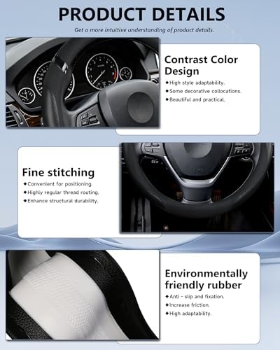 Cxtiy Car Steering Wheel Cover for Men Women Universal Leather Steering Covers - Image 5