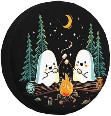 Ghost Roasting Marshmallows Spare Tire Cover Waterproof Wheel Cover 16 Inch by Unknown