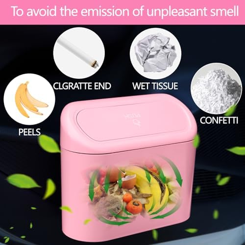 NBTEPEM Pink Car Trash Can - Image 3