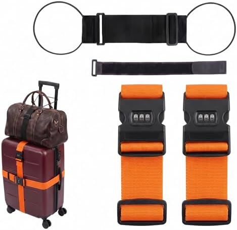 CLOLOP Luggage Strap 2 Pack, Heavy Duty Adjustable Suitcase Belt by CLOLOPPUMPS