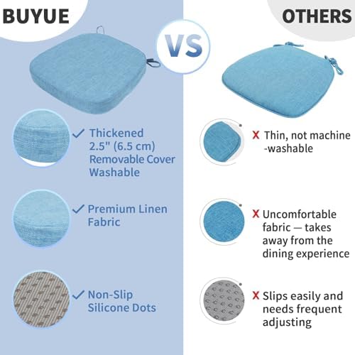BUYUE Thickened 2.5" Dining Chair Cushions Set of 4, U-Shape High Density Foam - Image 6