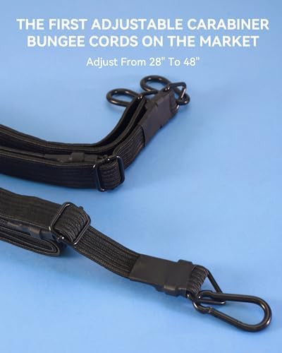 Heavy Duty 48" Flat Adjustable Carabiner Bungee Cords - Image 2