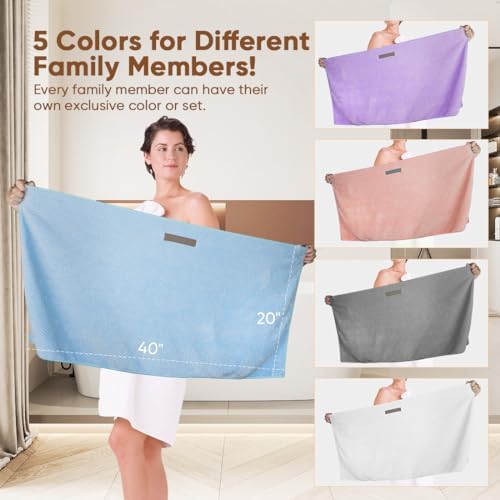 HOMEXCEL 5PK Microfiber Hair Towels, 40x20 in, Fast Drying - Image 5