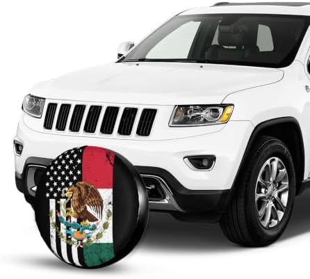 Mexico American Flag Spare Tire Cover, Universal Waterproof & Dustproof Wheel - Image 3