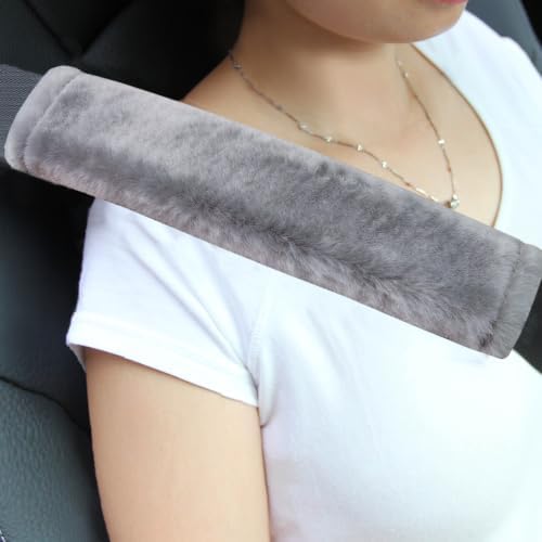 Amooca 2-Pack Soft Furry Universal Seatbelt Cover Car Shoulder Pad by Amooca