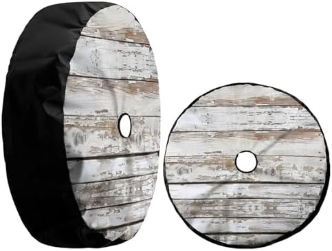 Wooden Board White Old Style Spare Tire Cover - Image 3