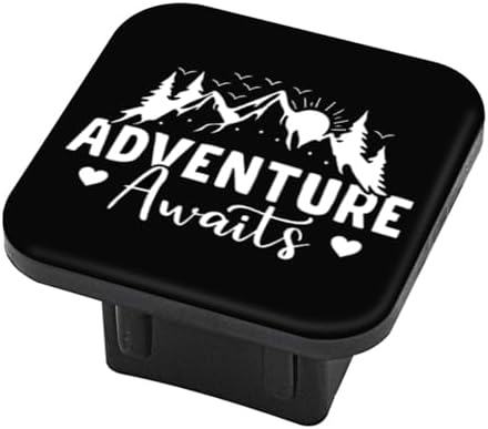 Trailer Hitch Cover, Adventure Awaits Mountain Sunse Hitch Cover Rubber Towing by PATBIXES