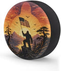 Bigfoot American Flag Spare Tire Cover Wheel Covers Protectors Waterproof by cfpolar