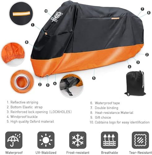 XYZCTEM Motorcycle Cover – All Season Waterproof Outdoor Protection - Image 2