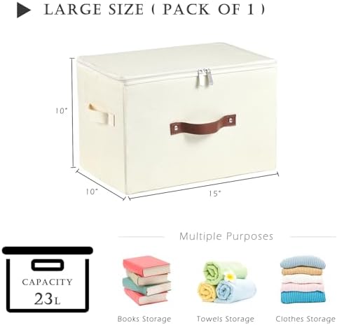 Storage Bins with Zipper Lids Decorative Lidded Baskets Boxes - Image 3