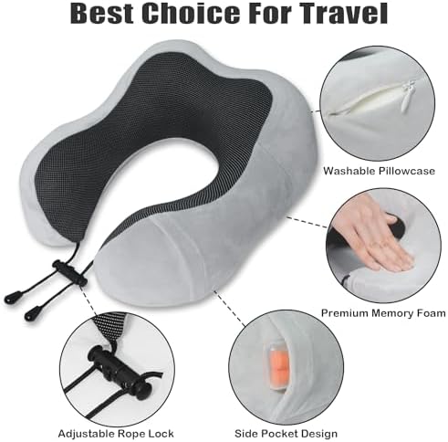 Travel Pillow, Memory Foam Neck Pillow - Image 3