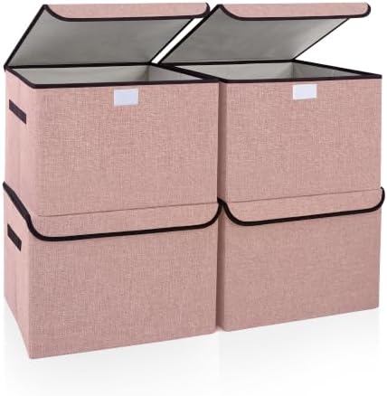 Bagnizer Linen Fabric Foldable Storage Cube Bin Organizer Basket by Bagnizer