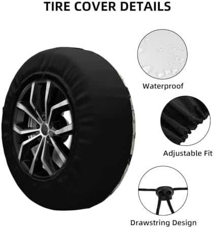 Bat Flower Spare Tire Cover Waterproof Wheel Cover 15 Inch Universal Fit - Image 5