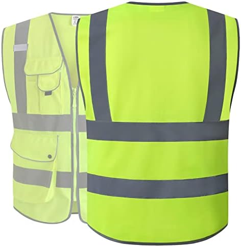 JKSafety Safety Vest for Men Women Reflective Hi Vis JK150 Yellow 3XL - Image 2