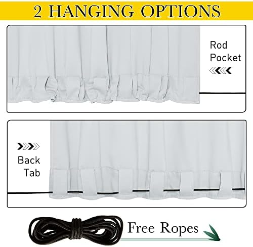 NICETOWN 2 Panels Outdoor Curtains Bottom Fixed - Image 4